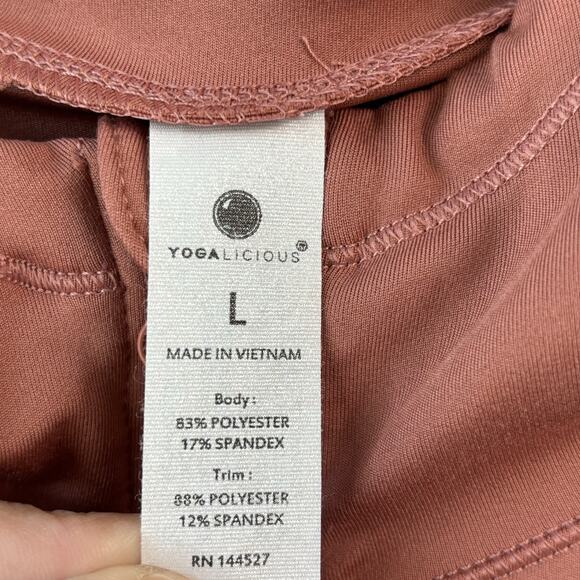 Yogalicious Womens Jacket Large Orange Full Zip Workout Thumb Holes Stretch Hood - Picture 3 of 6